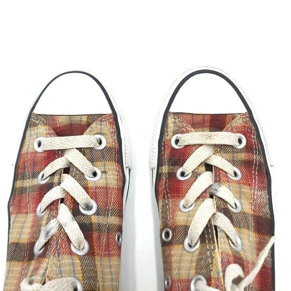 Converse All Star Chuck Taylor Low Top Red - Beige Plaid M3.5 - W5.5 - 22.5cms - Picture 15 of 16